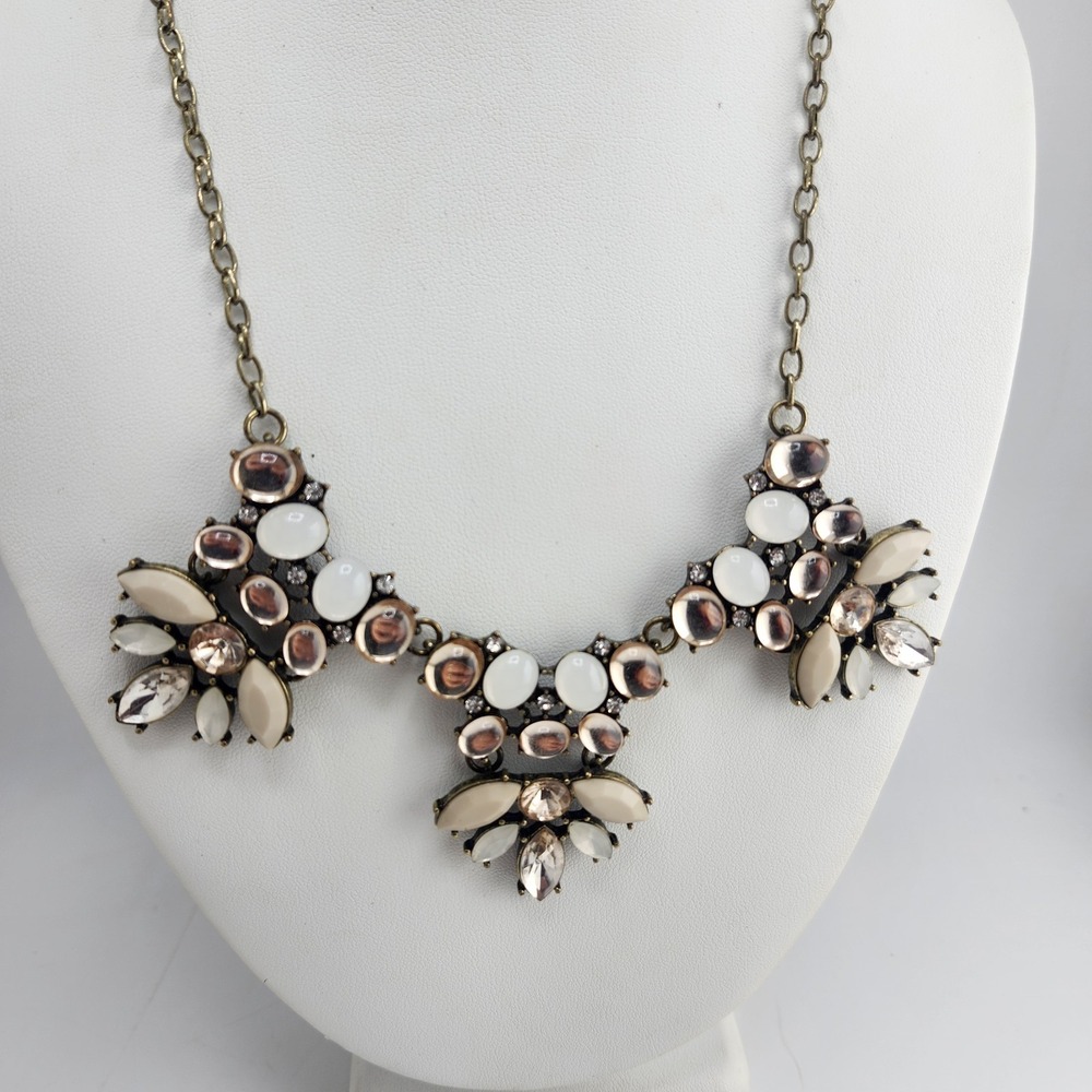 Vintage Style Rhinestone Cabochon Statement Necklace‎